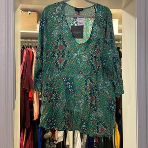 Brand new with tags green blouse with designs